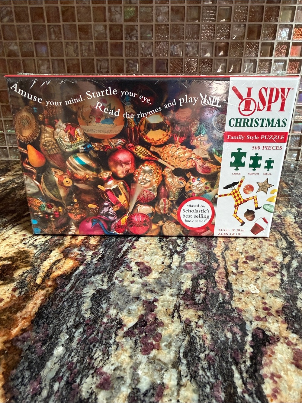 New I Spy Christmas 500 Piece Puzzle Never Opened Family Fun Holiday Gift Advent